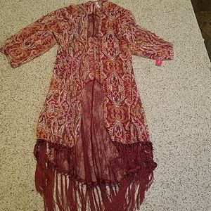 Gorgeous long fringed kimono